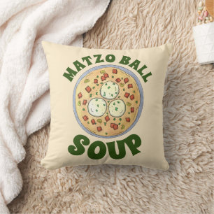 Matzo Matzah Ball Soup Jewish Cuisine Passover Throw Pillow