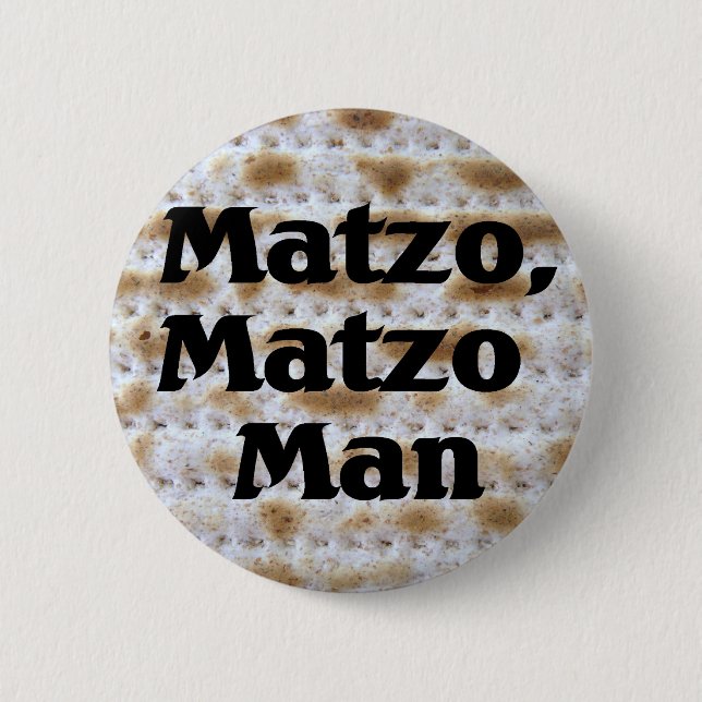 Matzo, Matzo Man 2 Inch Round Button (Front)