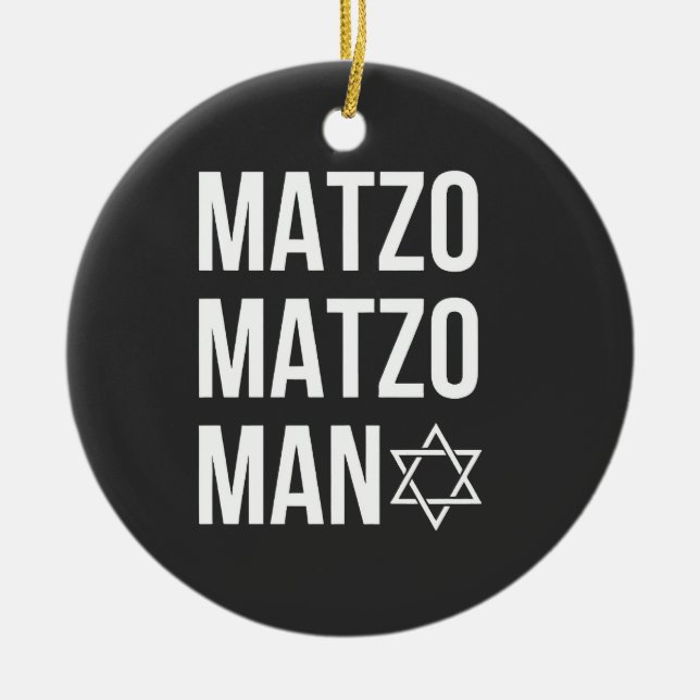 Matzo Matzo Man Jewish Hanukkah  Ceramic Ornament (Front)