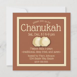 Matzoh Ball Hanukkah Party Invitation