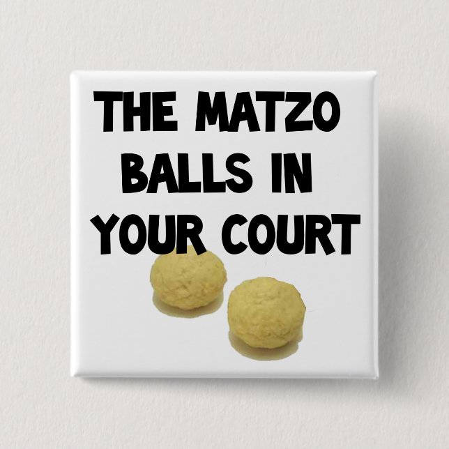 matzoh balls 2 inch square button (Front)