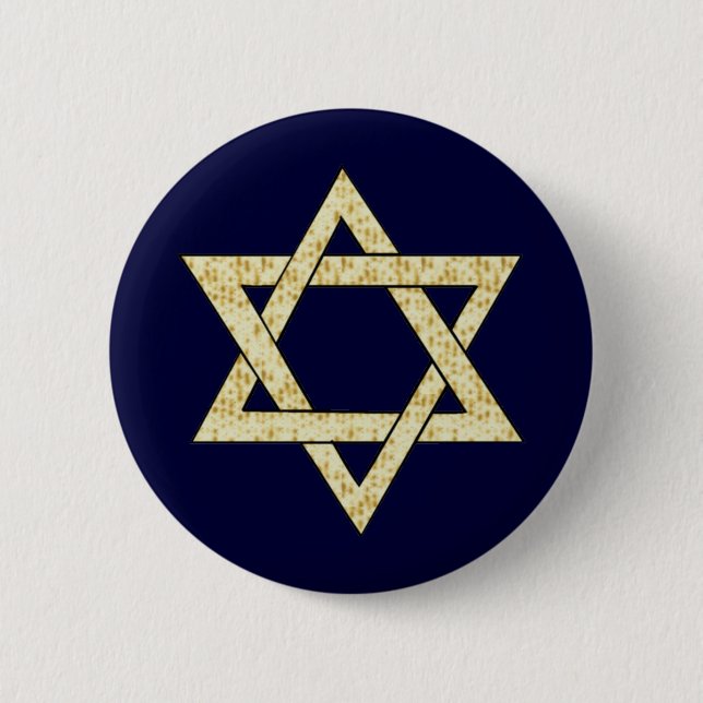 Matzoh Star of David 2 Inch Round Button (Front)