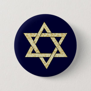 Matzoh Star of David 2 Inch Round Button