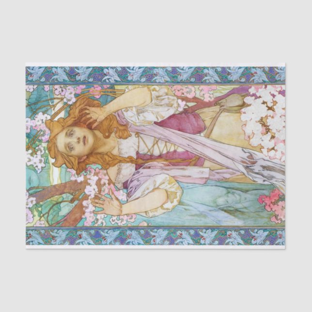 Maud Adams as Joan of Arc, Mucha Tissue Paper (Front)