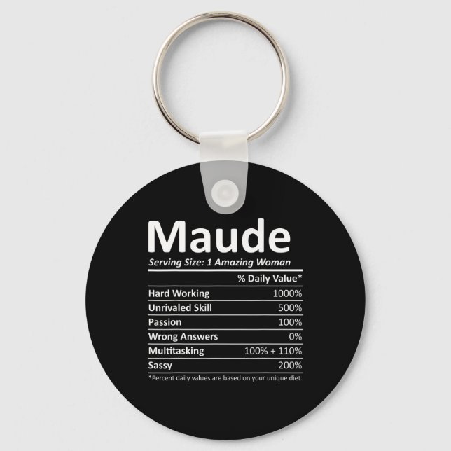 Maude Nutrition Personalized Name Funny Christmas  Keychain (Front)