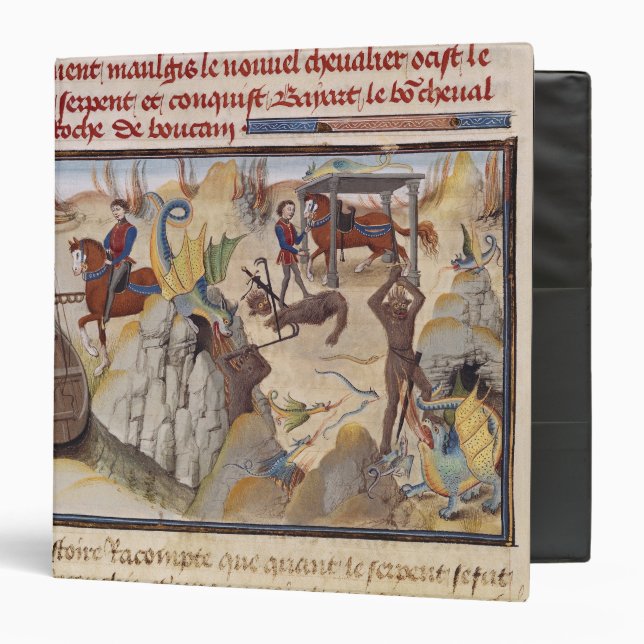 Maugis Fighting the Serpent Binder (Front/Inside)