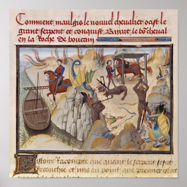 Maugis Fighting the Serpent Poster (Front)