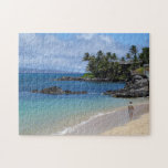 Maui Beach and Ocean Scene Jigsaw Puzzle<br><div class="desc">Beautiful island beach scene with blue ocean and palm trees in Maui,  Hawaii.</div>