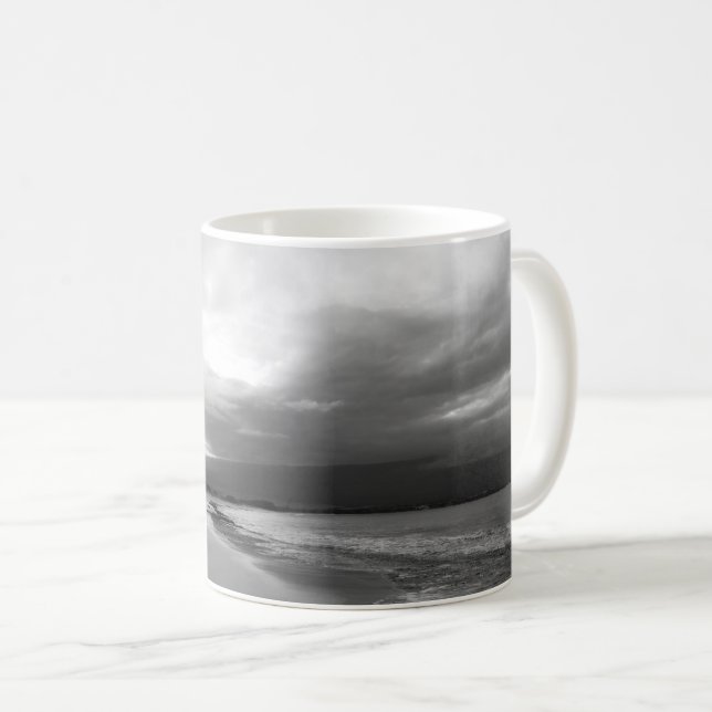 Maui Beach Café Mug | Noir et blanc (Devant droit)