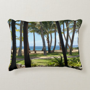 Maui Beach Hawaii Palm Trees Accent Pillow