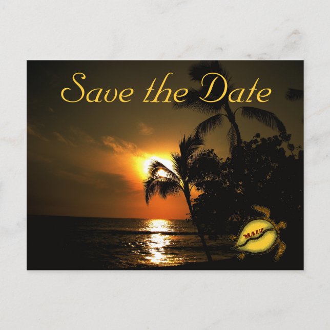 Maui Beach Shoreline Wedding Announcement Postcard (Front)