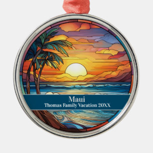 Maui Beach Vacation Metal Ornament