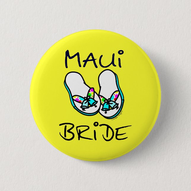 Maui Bride 2 Inch Round Button (Front)