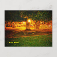 maui, carte postale hawaii avec photo de banyan tr