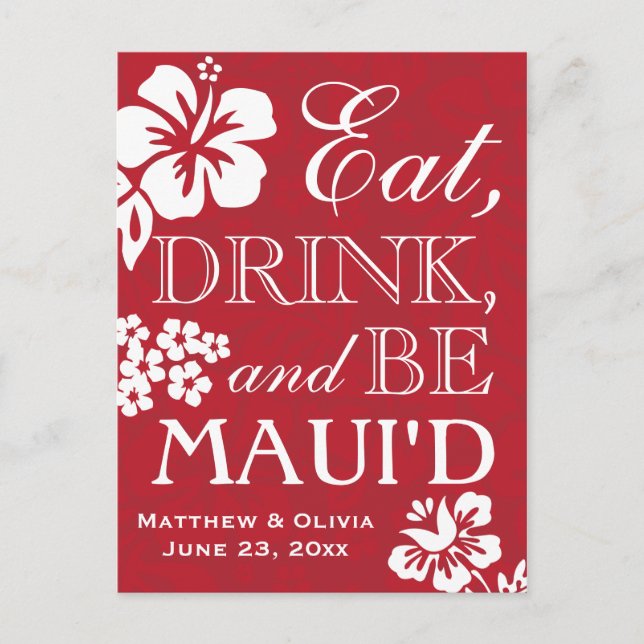 Maui Destination Wedding Save the Date Postcard (Front)