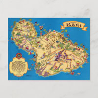 Maui Funny Vintage Map