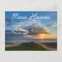 Maui Hawaii Aloha Sunset Beach Carte postale