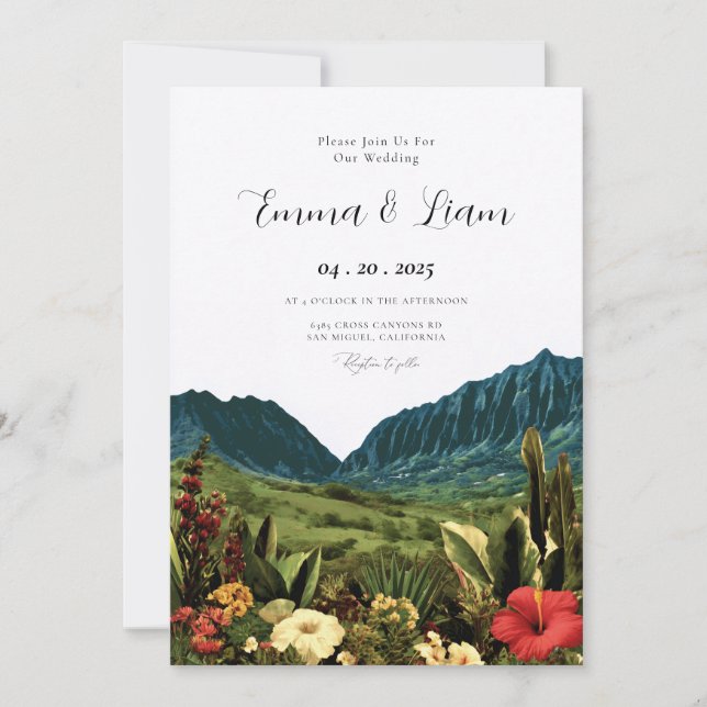 Maui Hawaii Beach Destination Wedding Invitation (Front)