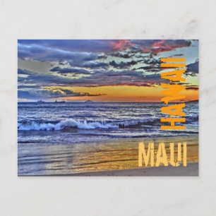 Maui Hawaii beach postcard