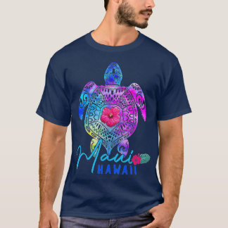 Maui Hawaii Hawaiian Tie Dye Sea Turtle Vacation S T-Shirt