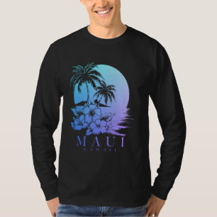 Maui Hawaii Hibiscus Hawaiian Flowers Souvenir Sur T-Shirt