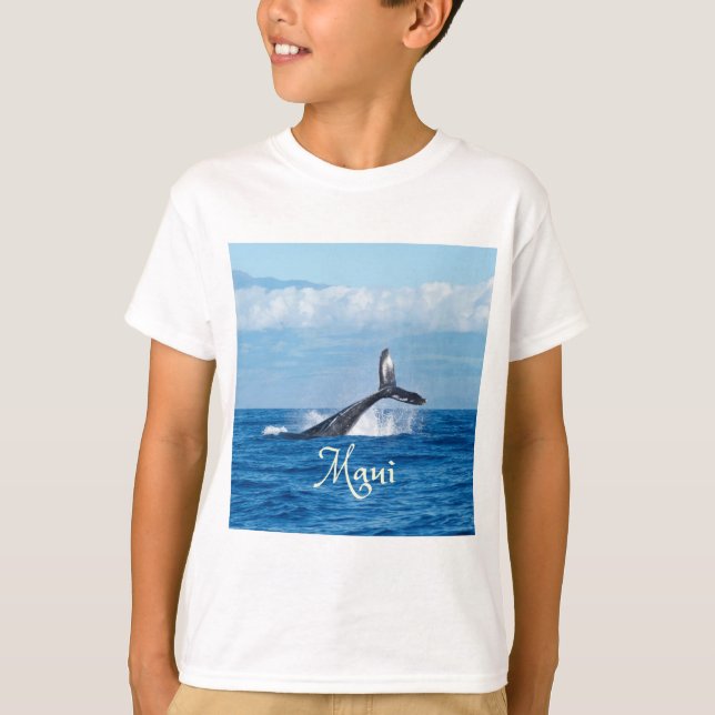 Maui Hawaii Ocean Whale Tail T-Shirt (Front)