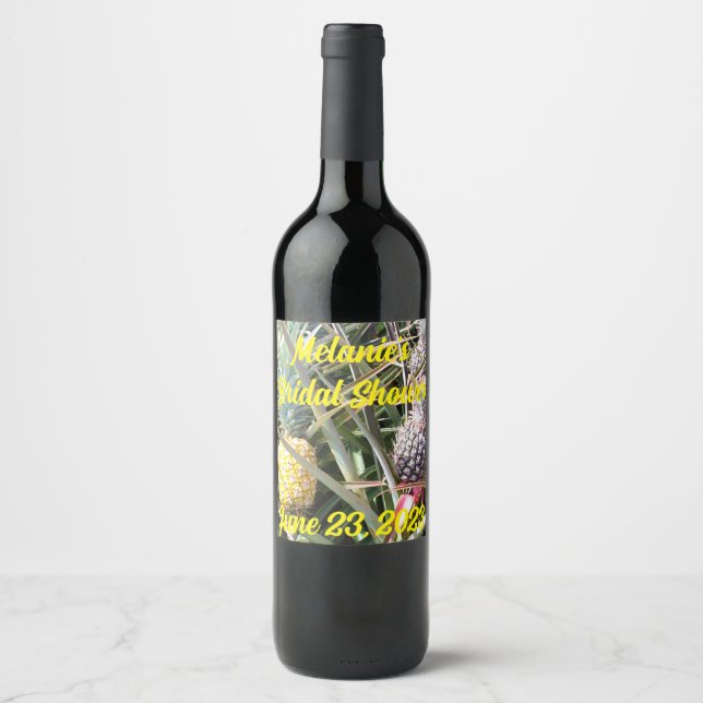Maui Hawaii Pineapple Thank You Wine Label (Front)