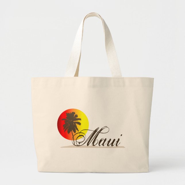 Maui Hawaii Souvenir Large Tote Bag (Front)