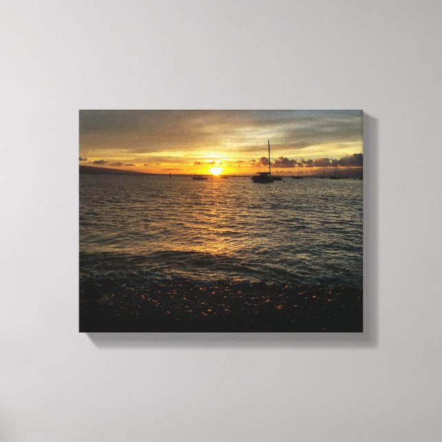 Maui Hawaii Sunset in Lahaina. Canvas Print (Front)