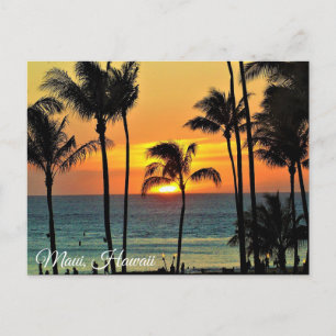 Maui, Hawaii Sunset Photography Postcard