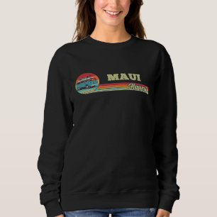 Maui Hawaii surfing Retro Van Vintage Hawaiian Pr Sweatshirt