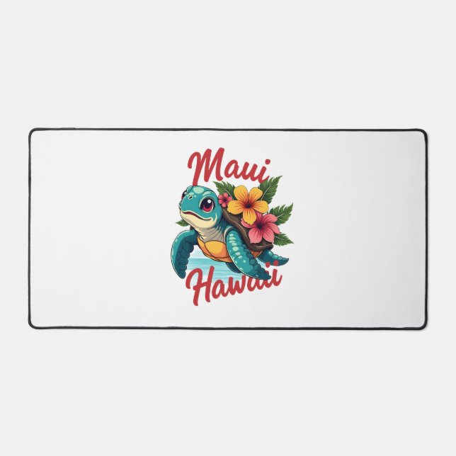 Maui Hawaii T Shirt Girl Women Kids Sea Turtle Haw Desk Mat (Front)