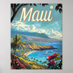 Maui Hawaii Travel Poster Art Print Poster