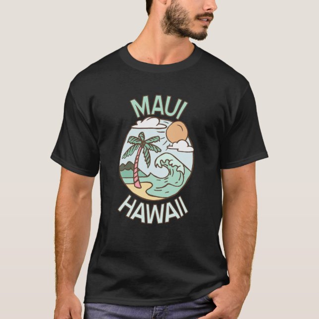 Maui Hawaii Tropical Beach Vacation Souvenir T-Shirt (Front)