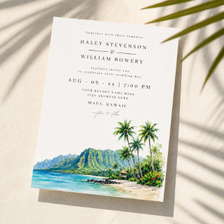 Maui Hawaii Tropical Landscape Destination Wedding Invitation
