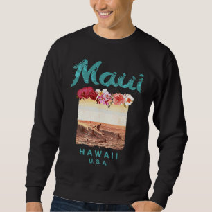 Maui Hawaii Vintage Hawaiian Surfing Sunset Sweatshirt