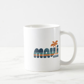 Maui Hawaii Vintage Surf Beach Surfing 70's Retro Coffee Mug