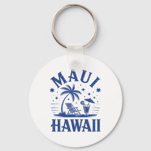 Maui Hawaii Vintage Surf Beach Surfing 70's Retro Keychain