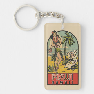 Maui, Hawaii * Vintage Travel * Keychain