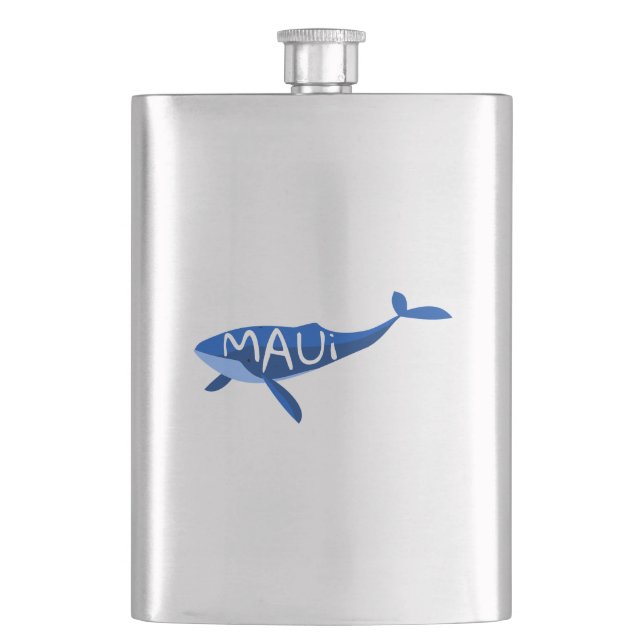 Maui Hawaii Whale Hip Flask (Front)