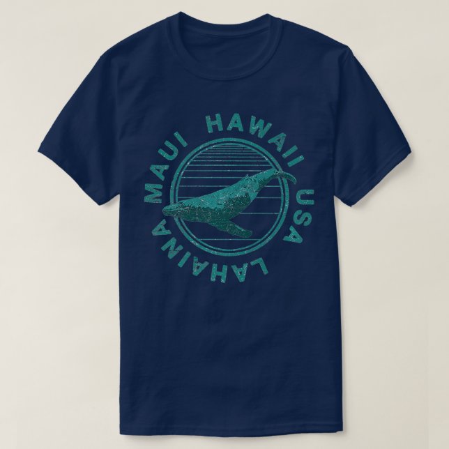 MAUI Hawaii Whale Lahaina Hawaiian Retro   T-Shirt (Design Front)