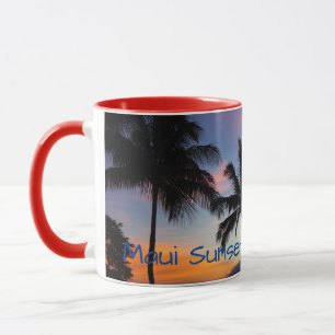 Maui Hawaiian Sunset Palm Trees Mug