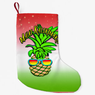 Maui Kalikimaka Pun Hawaiian Christmas Pineapple Small Christmas Stocking