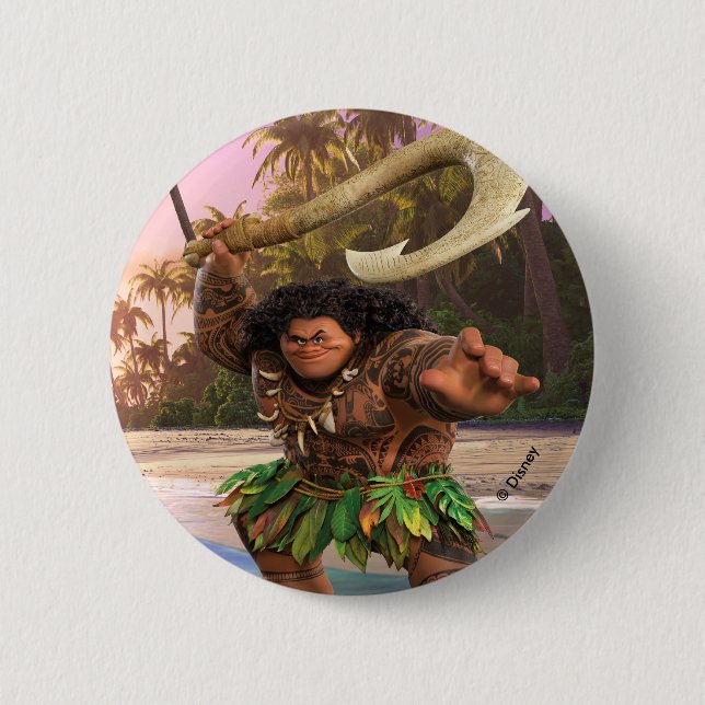 Maui Magical Hook 2 Inch Round Button (Front)