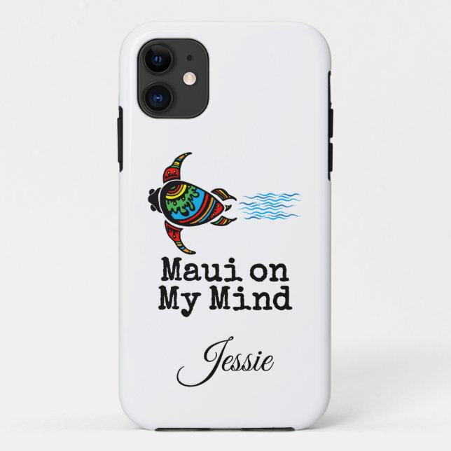 Maui on My Mind Sea Turtle Case-Mate iPhone Case (Back)