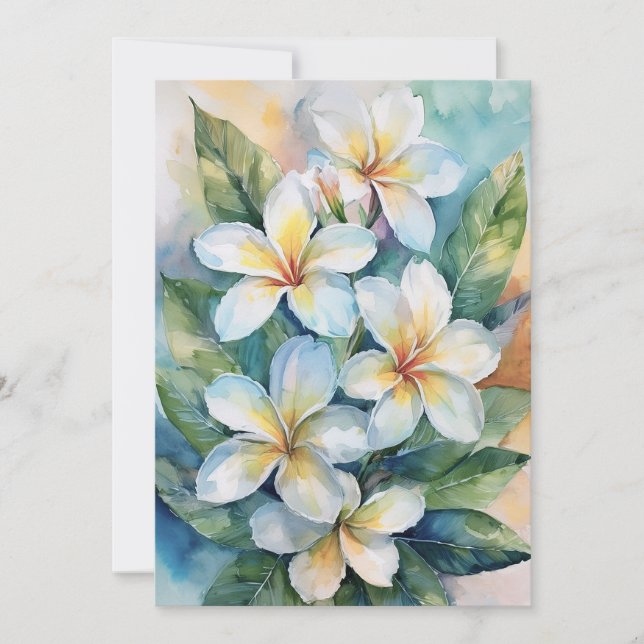 Maui Plumeria Holiday Card (Front)