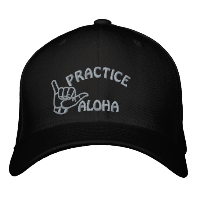Maui Practice Aloha Shaka (Hang loose) Embroidered Hat (Front)