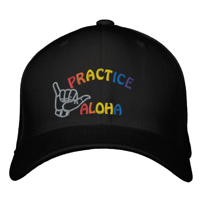 Maui Practice Aloha Shaka (Hang loose) Embroidered Hat (Front)