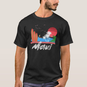 Maui Retro Surf  Hawaii Surfing Design Clothes T-Shirt