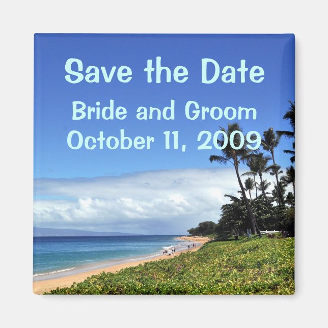 Maui Save the Date Wedding Magnet (Front)